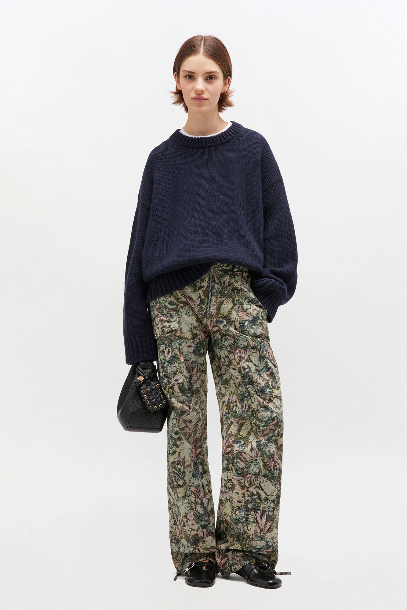 Dark Blue Wool Mix Sweater, Recycled Polyamide, in colour Sky Captain - 2 - GANNI