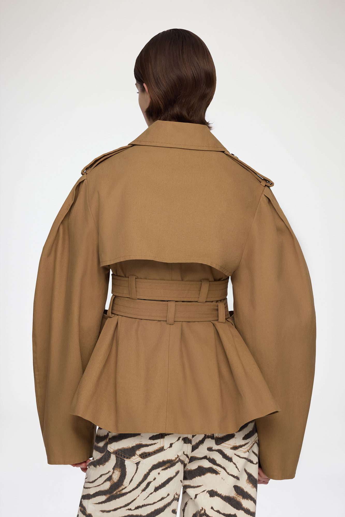 Jacke aus beigem Canvas, Organic Cotton, in colour Ermine - 3 - GANNI