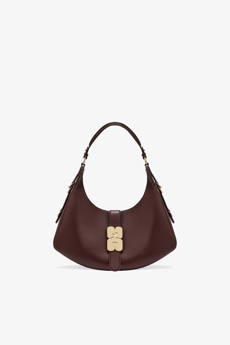 Petit sac marron Kat, Recycled Leather, in colour Chicory Coffee - 1 - GANNI
