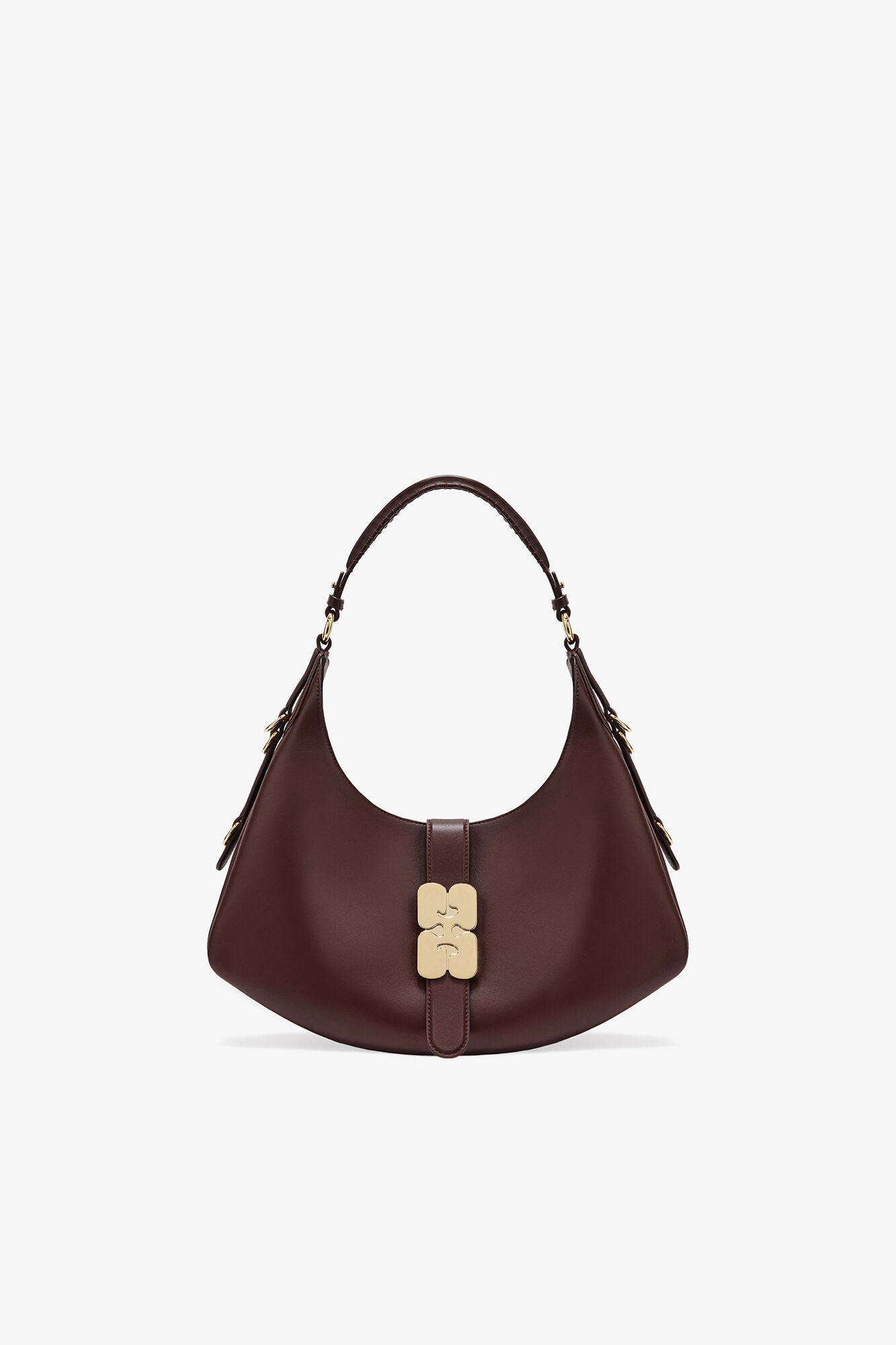 Petit sac marron Kat, Recycled Leather, in colour Chicory Coffee - 1 - GANNI