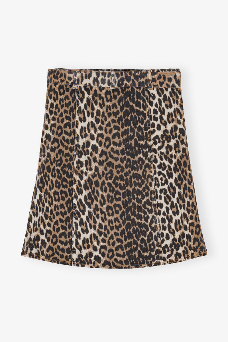 Leopard Denim-Topp, Cotton, in colour Leopard - 2 - GANNI