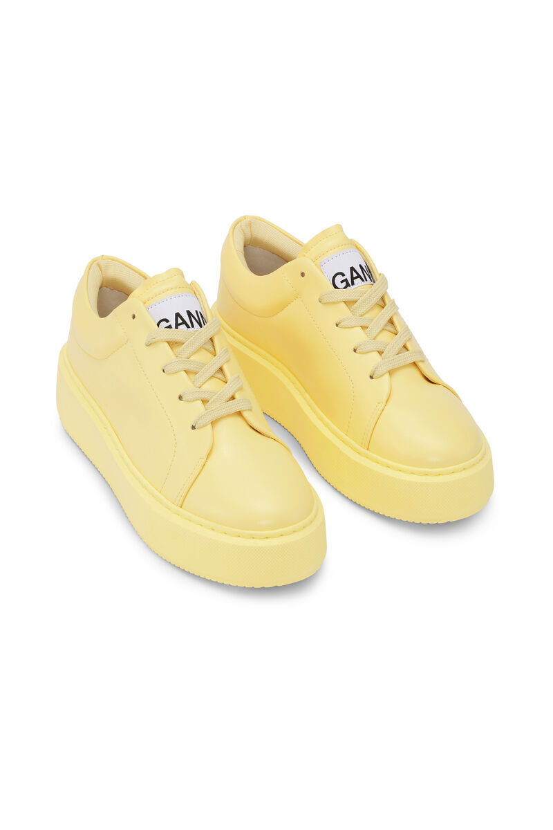 VEGEA™ Sneakers , Vegan Leather, in colour Pale Banana - 3 - GANNI