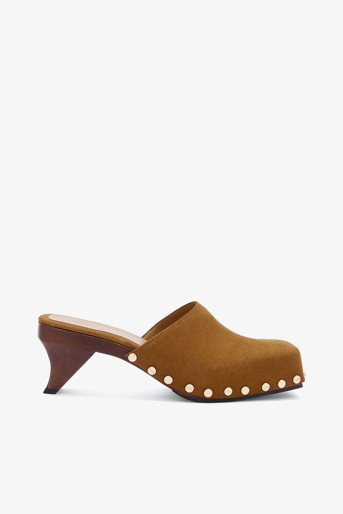 June Sabot Mule in Brown, Caramel Cafe
