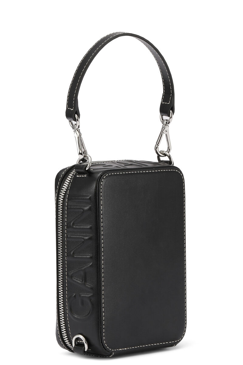 Camera Bag, Leather, in colour Black - 3 - GANNI
