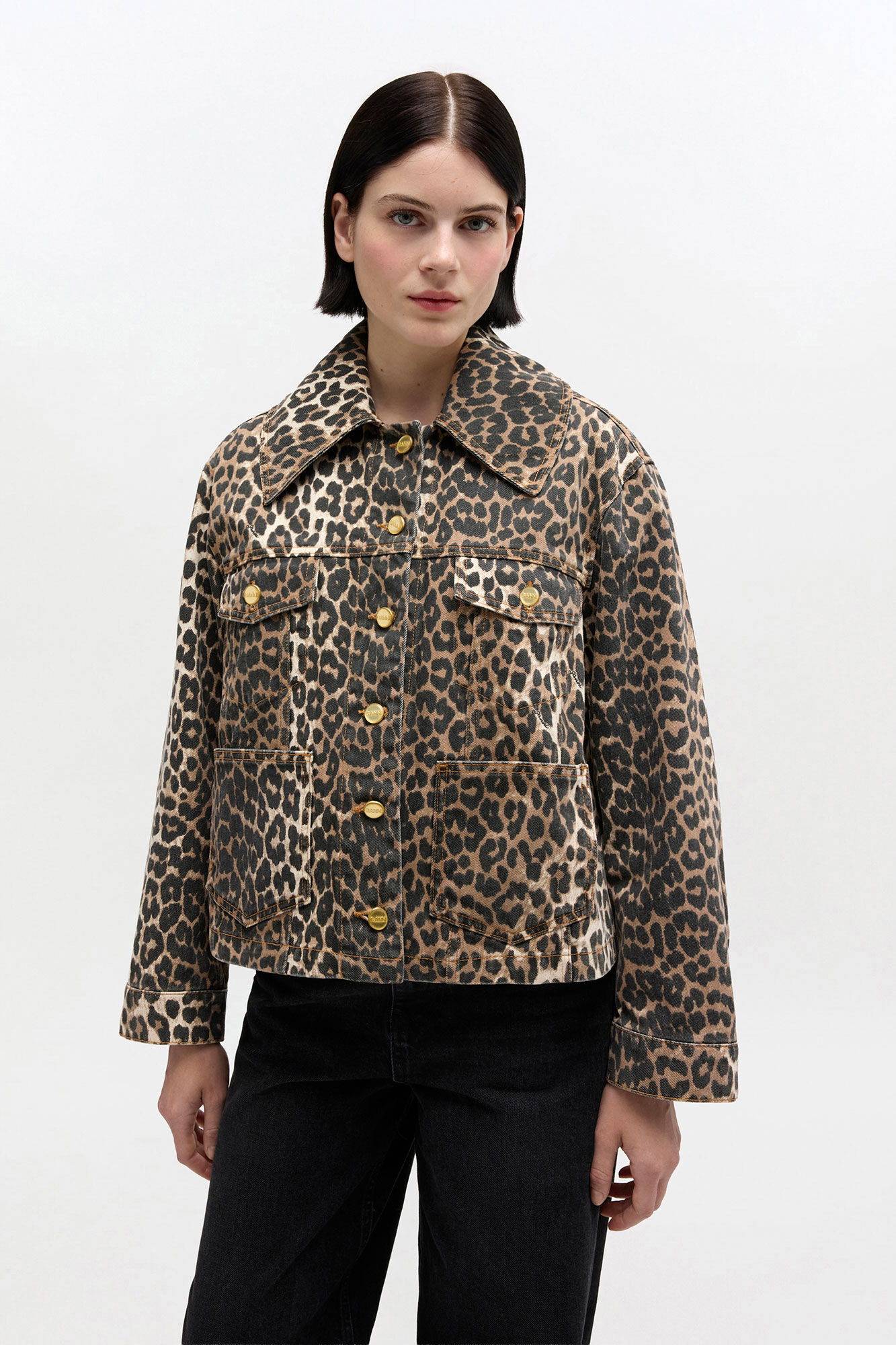 Leopard Denim Jacket | GANNI ES
