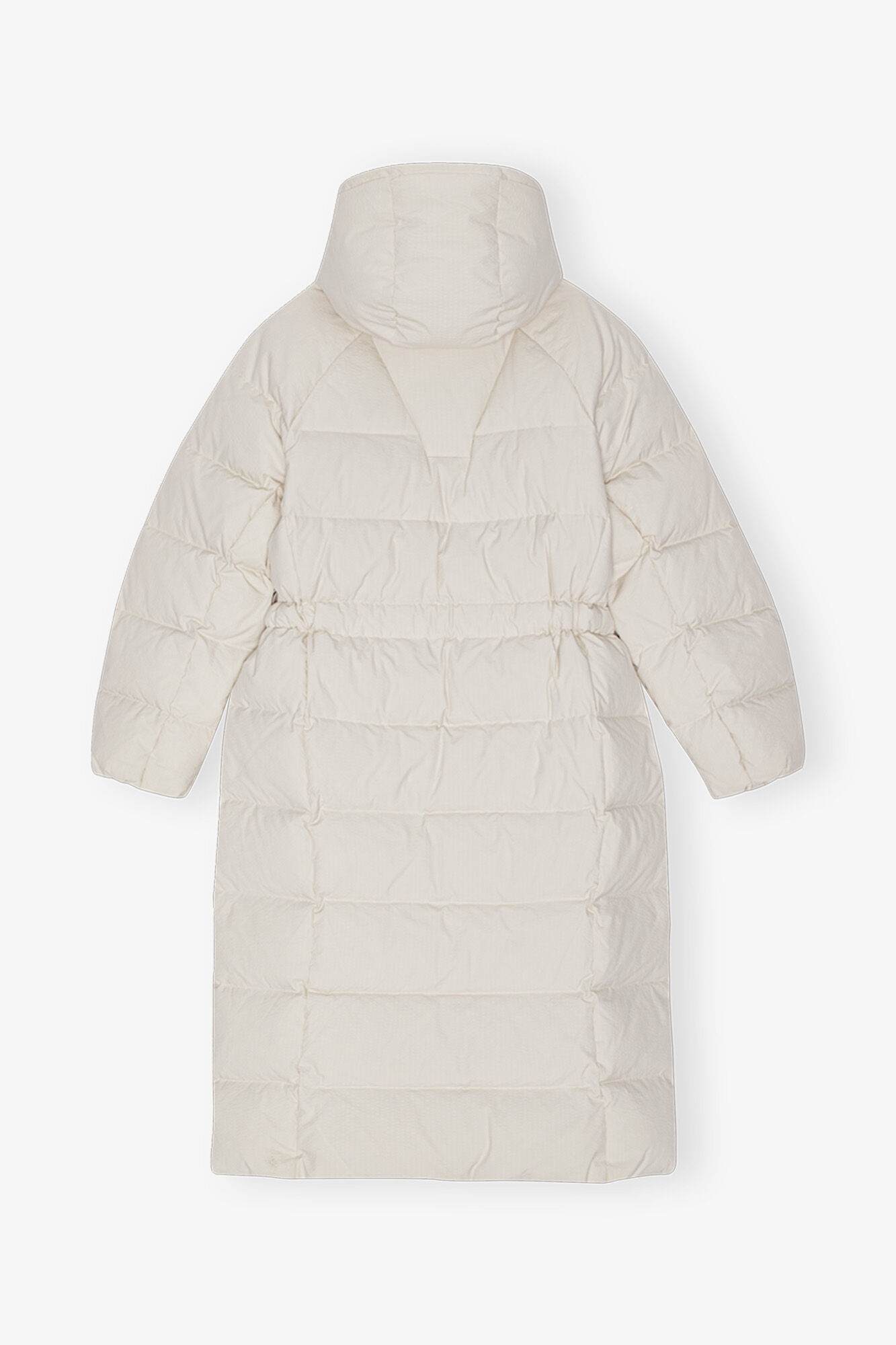 White Tech Puffer Coat, Recycled Polyester, in colour Tofu - 2 - GANNI