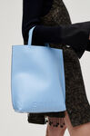Recycled Leather Tote, Leather, in colour Placid Blue - 2 - GANNI