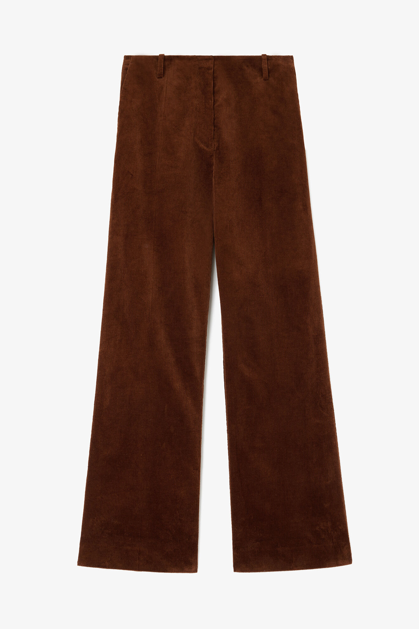 Trousers in Brown Corduroy, Organic Cotton, in colour Tortoise Shell - 1 - GANNI