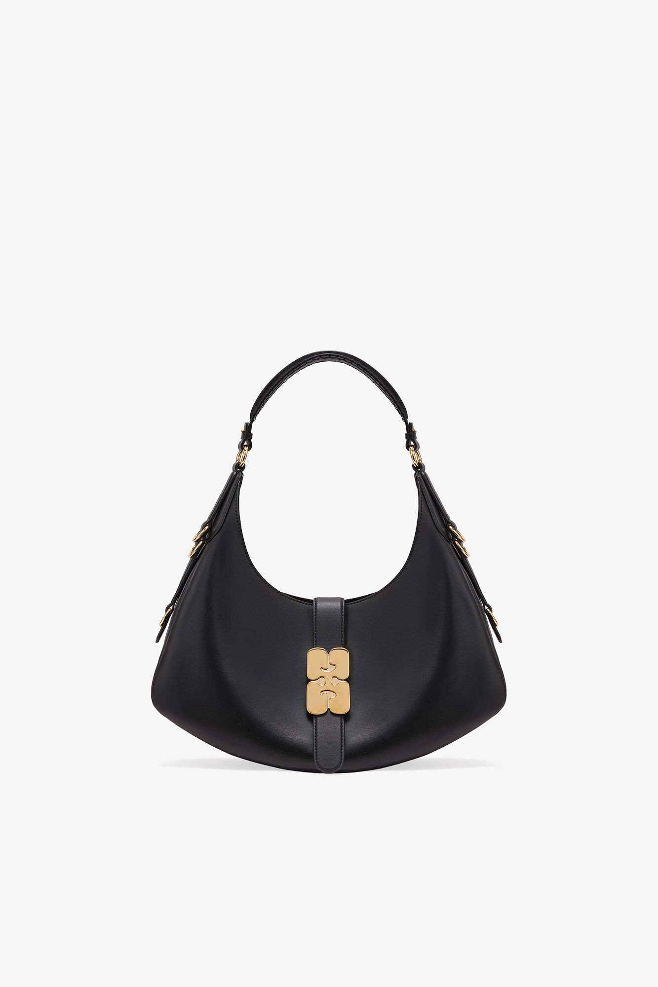 Black Small Kat Bag, Recycled Leather, in colour Black - 1 - GANNI