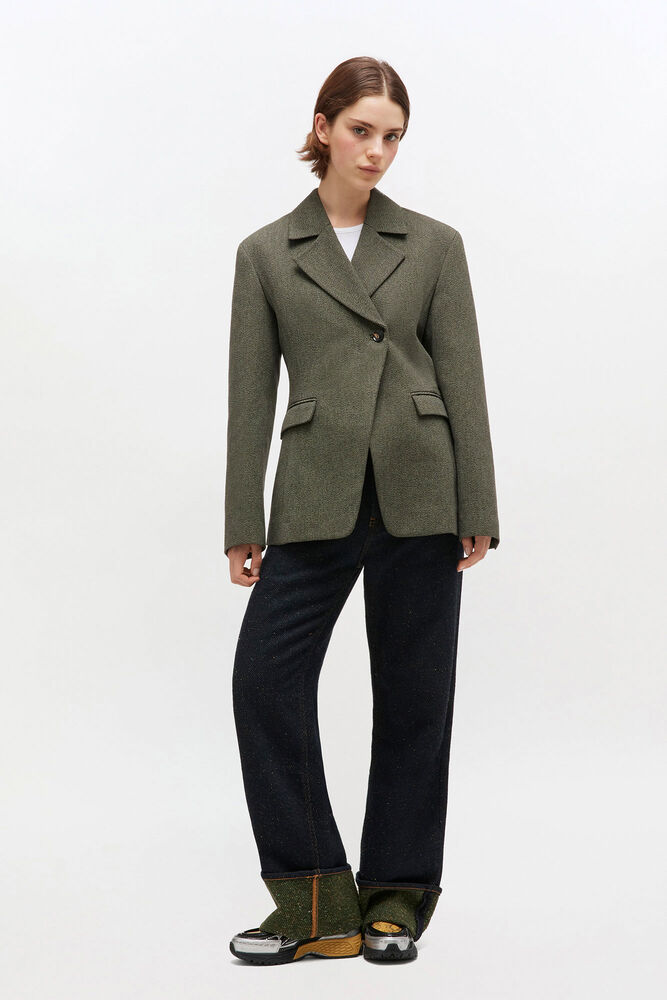 Green Mouline Blazer, Forest Night