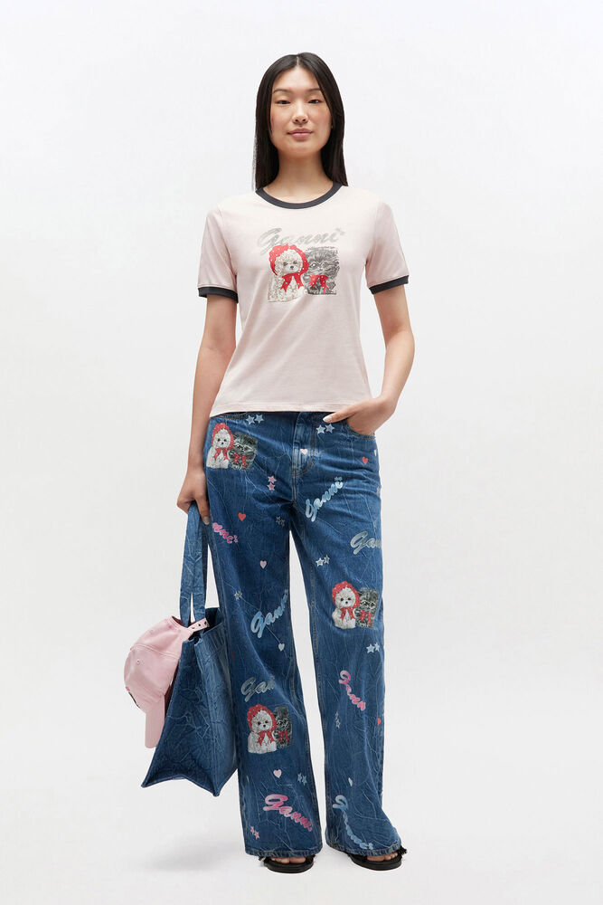 Pink Cropped Animal T-shirt, Primrose Pink