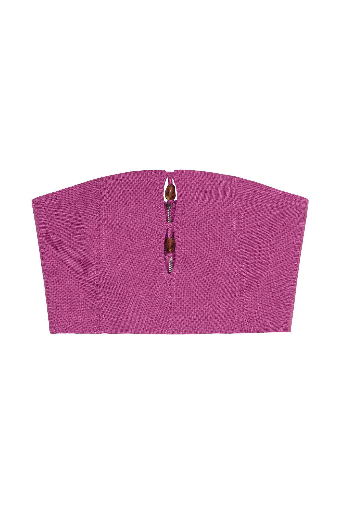 Summer Suiting Sleeveless Top, LENZING™ ECOVERO™, in colour Purple Wine - 1 - GANNI