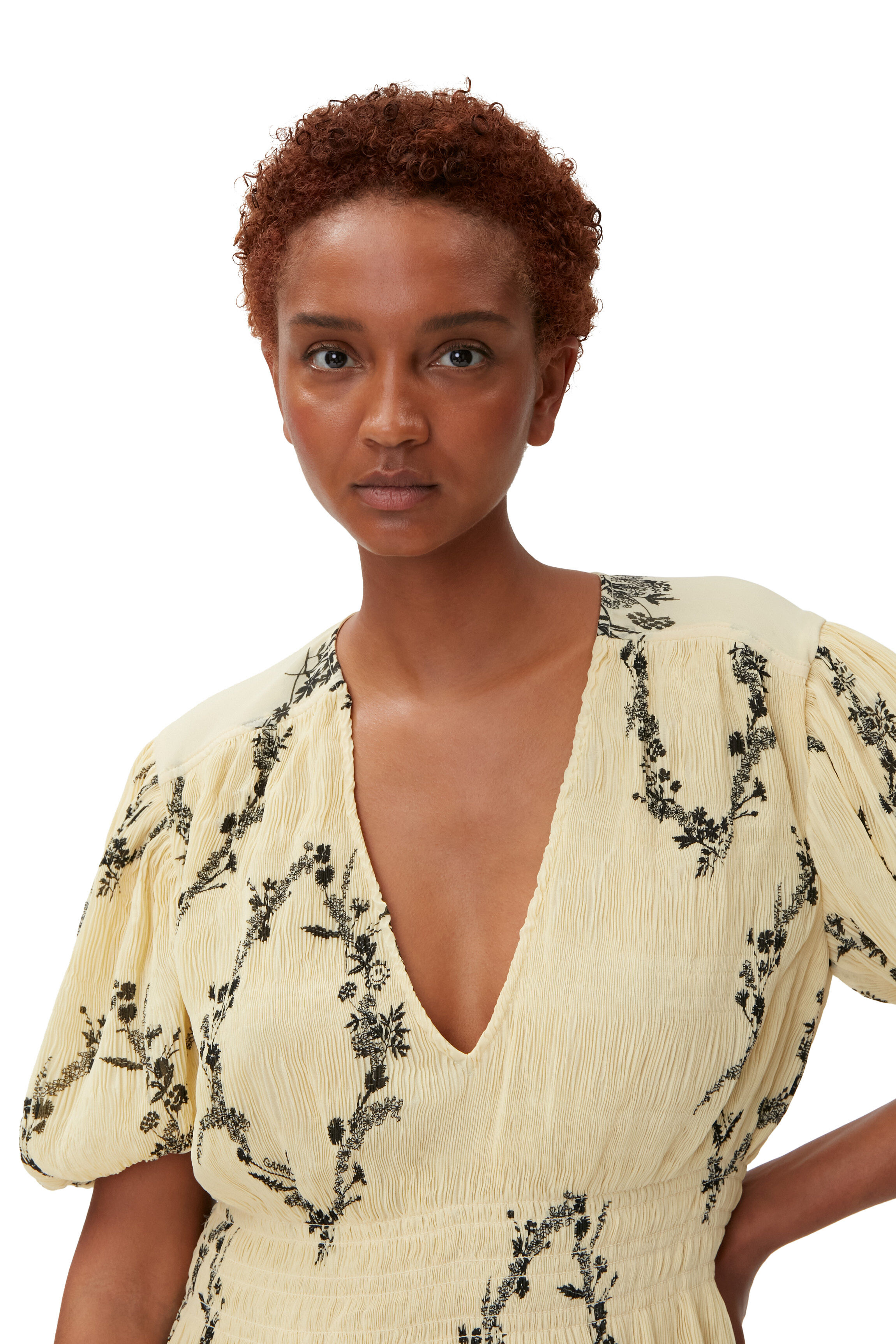 Pleated Georgette Mini Dress | GANNI US