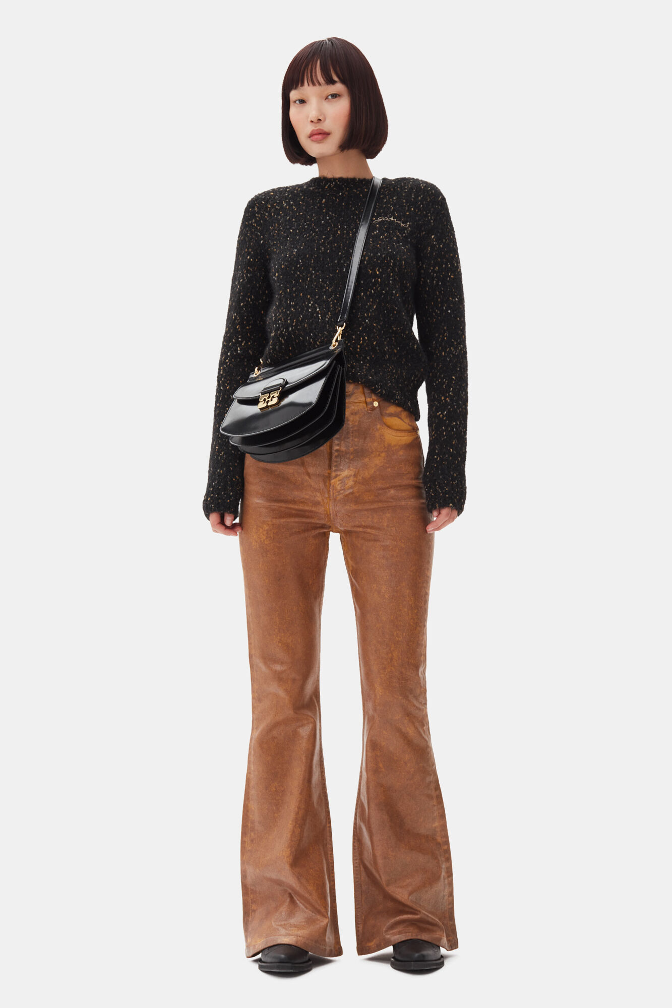 Black Jumper, Alpaca, in colour Black - 2 - GANNI