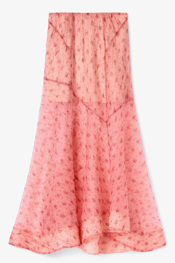 Skirt in Printed Shibori Organza, Lantana