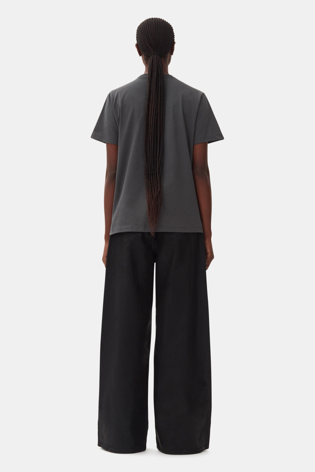Relaxed Lamb T-shirt, Cotton, in colour Volcanic Ash - 4 - GANNI