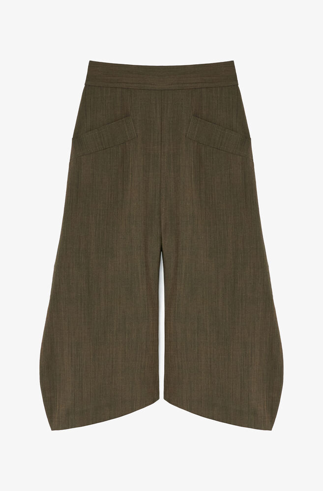 Capri Trousers in Brown Wool Melange, Canteen