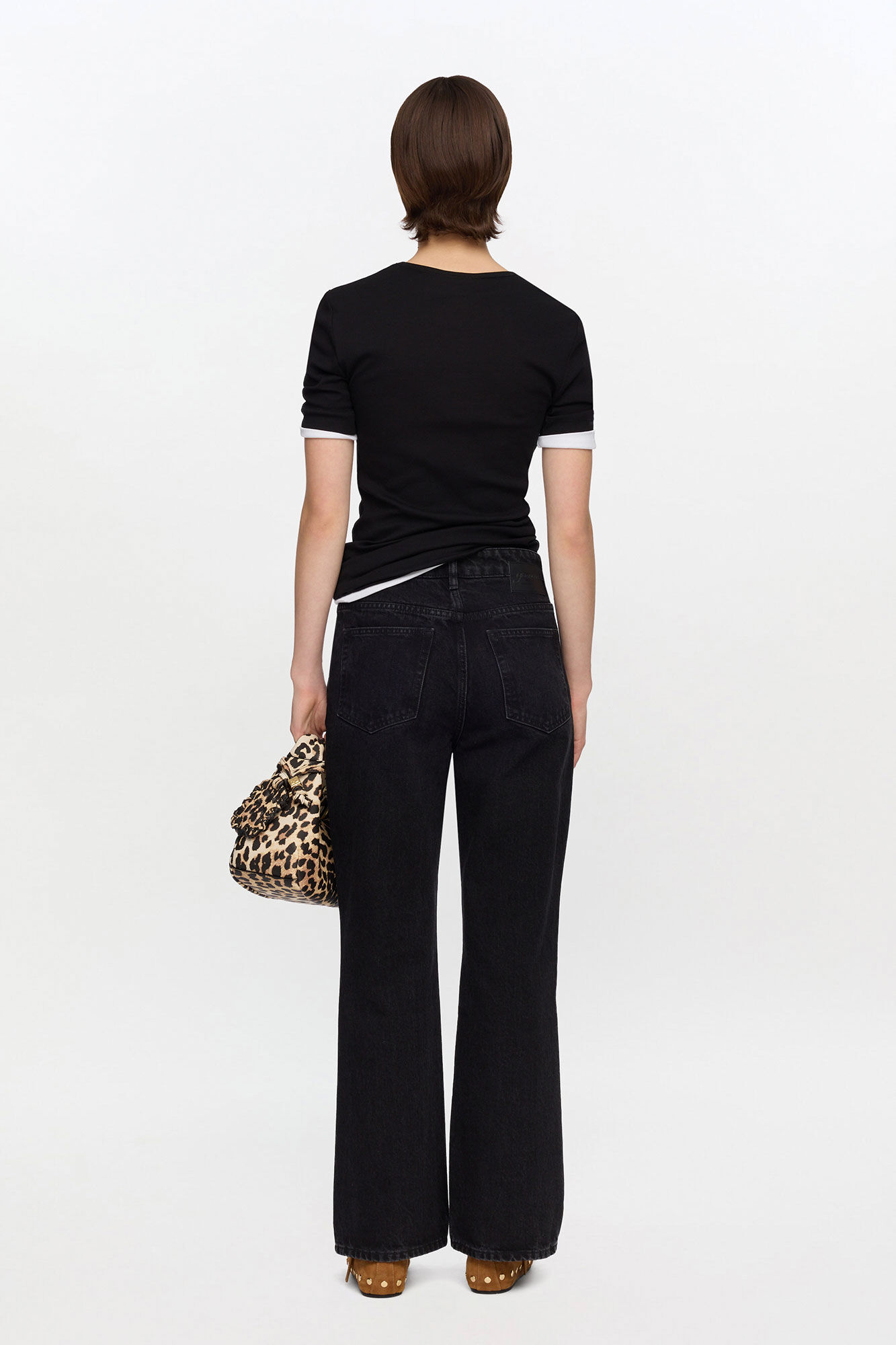 Betzy Cropped Jeans in Black Rigid Denim | GANNI US