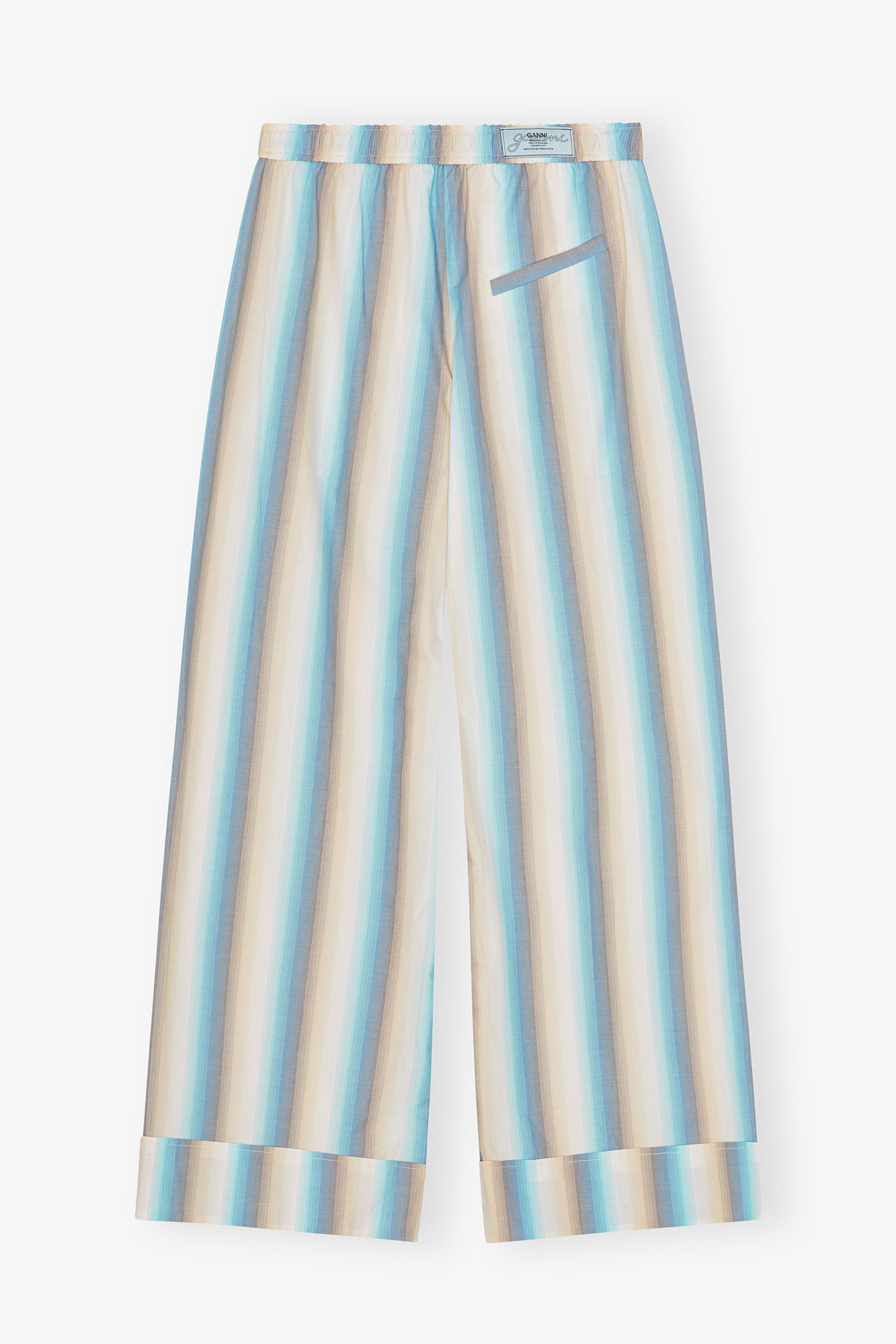 Ombre Stripe Elasticated Pants, Cotton, in colour Multicolour - 2 - GANNI