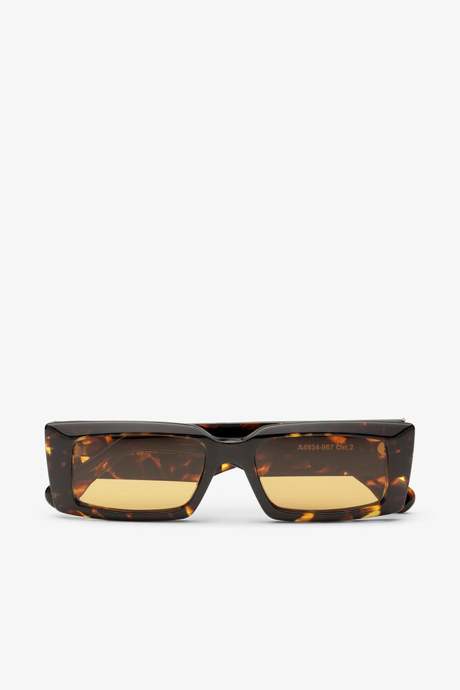 Brown Rectangular Sunglasses, Brandy Brown