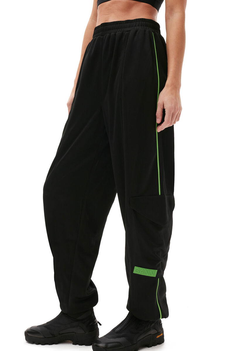Sporty Jersey Loose Pants, Recycled Polyester, in colour Black - 4 - GANNI