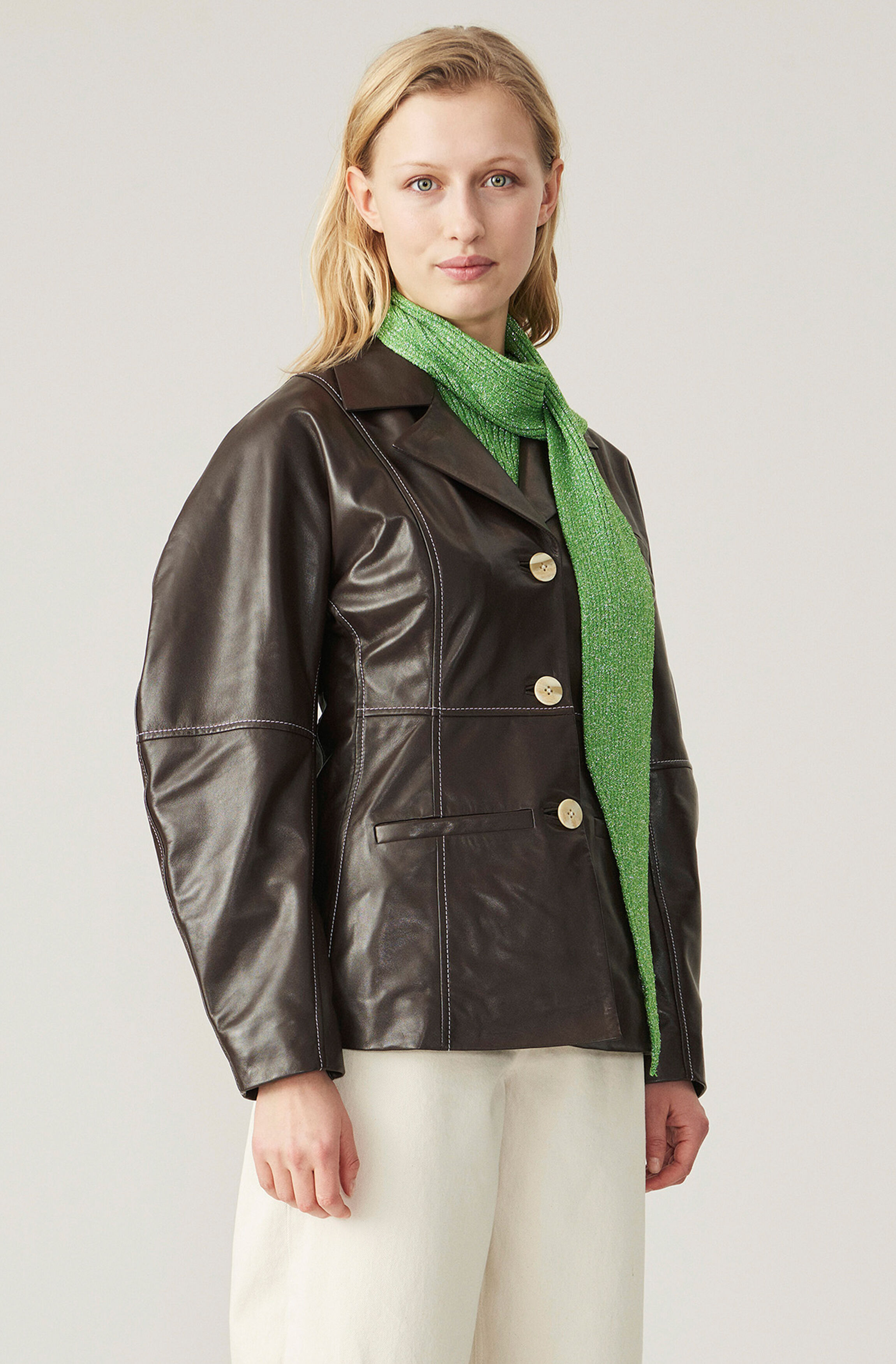 ganni patent jacket