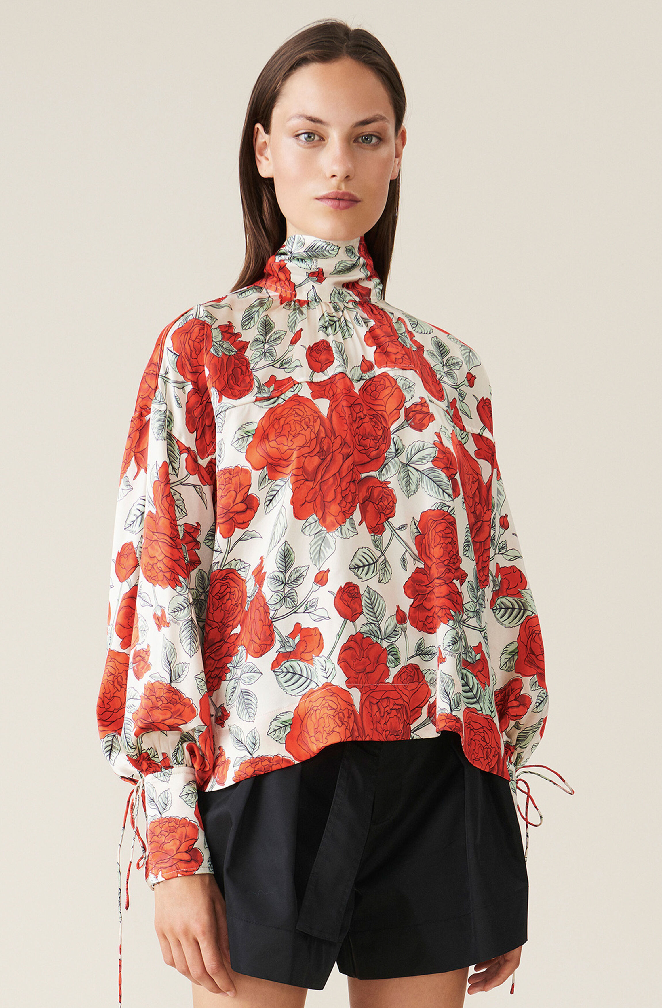 satin oversized blouse