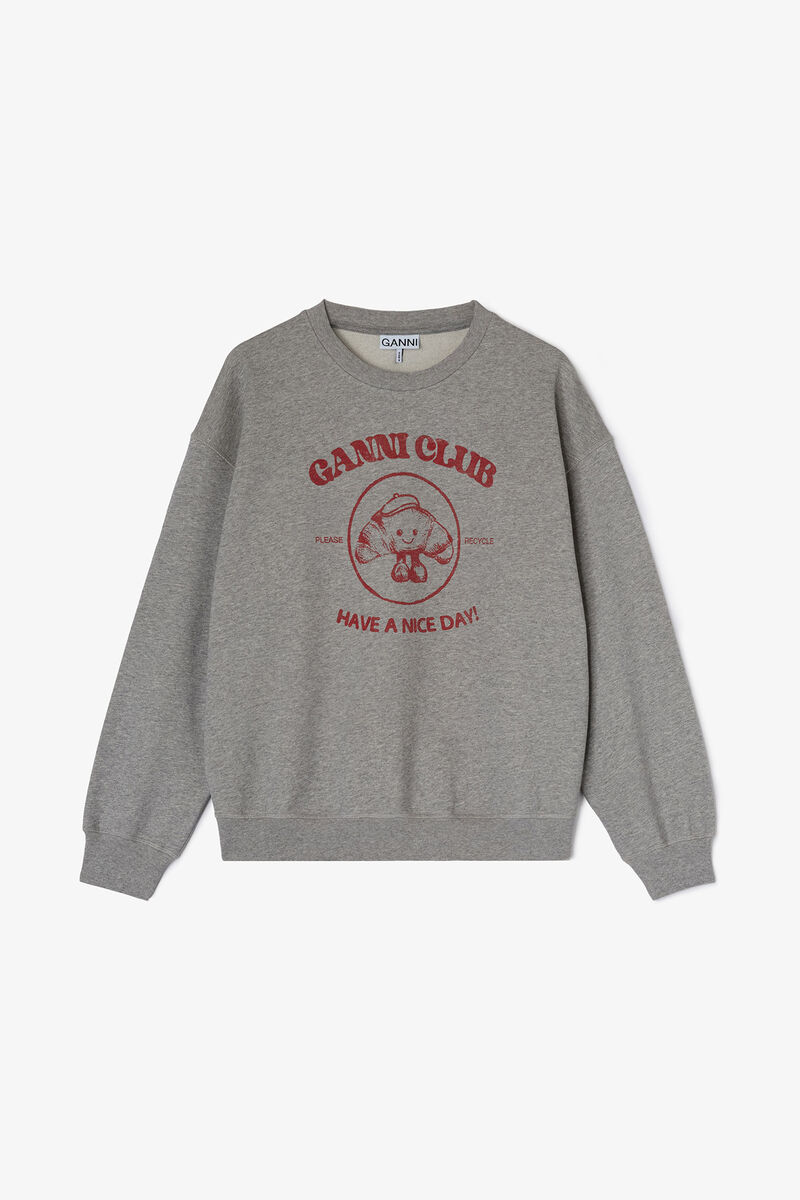 Grey Paris GANNI Club Sweatshirt, Organic Cotton, in colour Paloma - 1 - GANNI