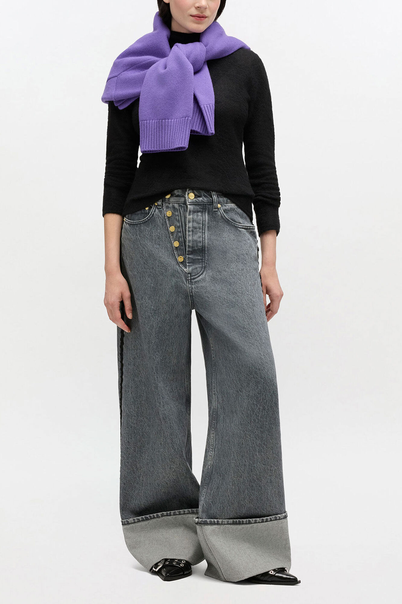 Baggy Jeans with Double Fly | GANNI US