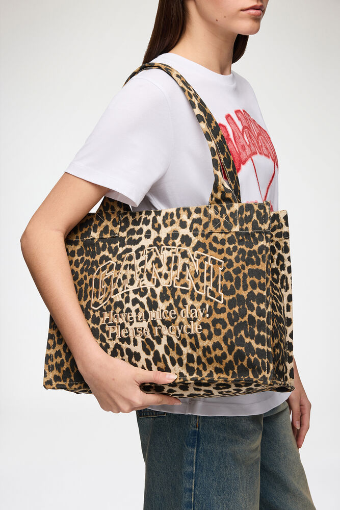 Stor tote taske i leopard, Leopard