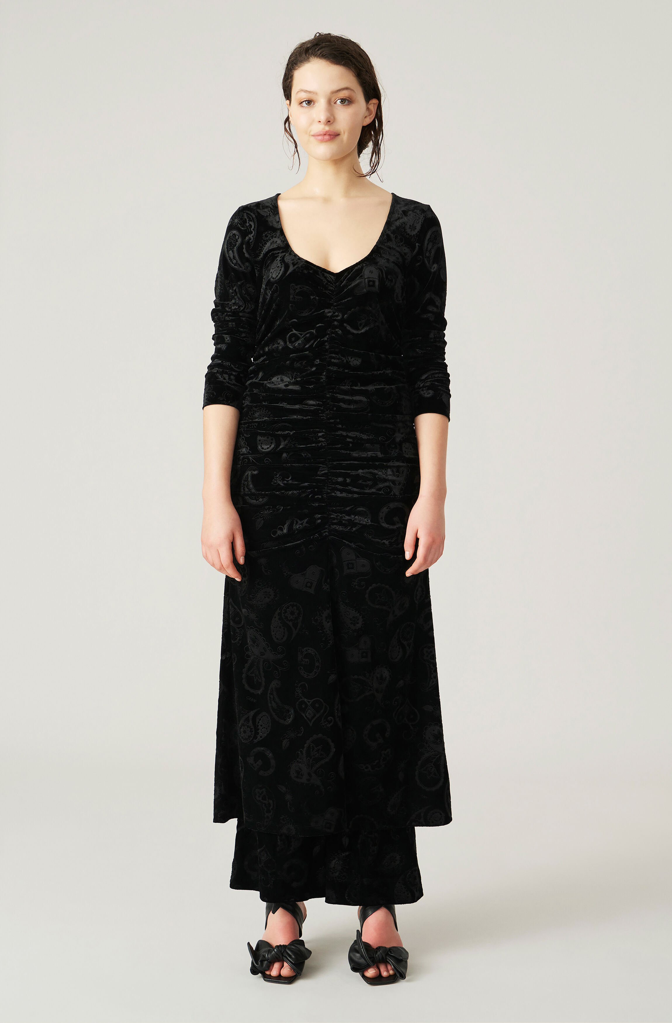 Ganni velvet dress clearance