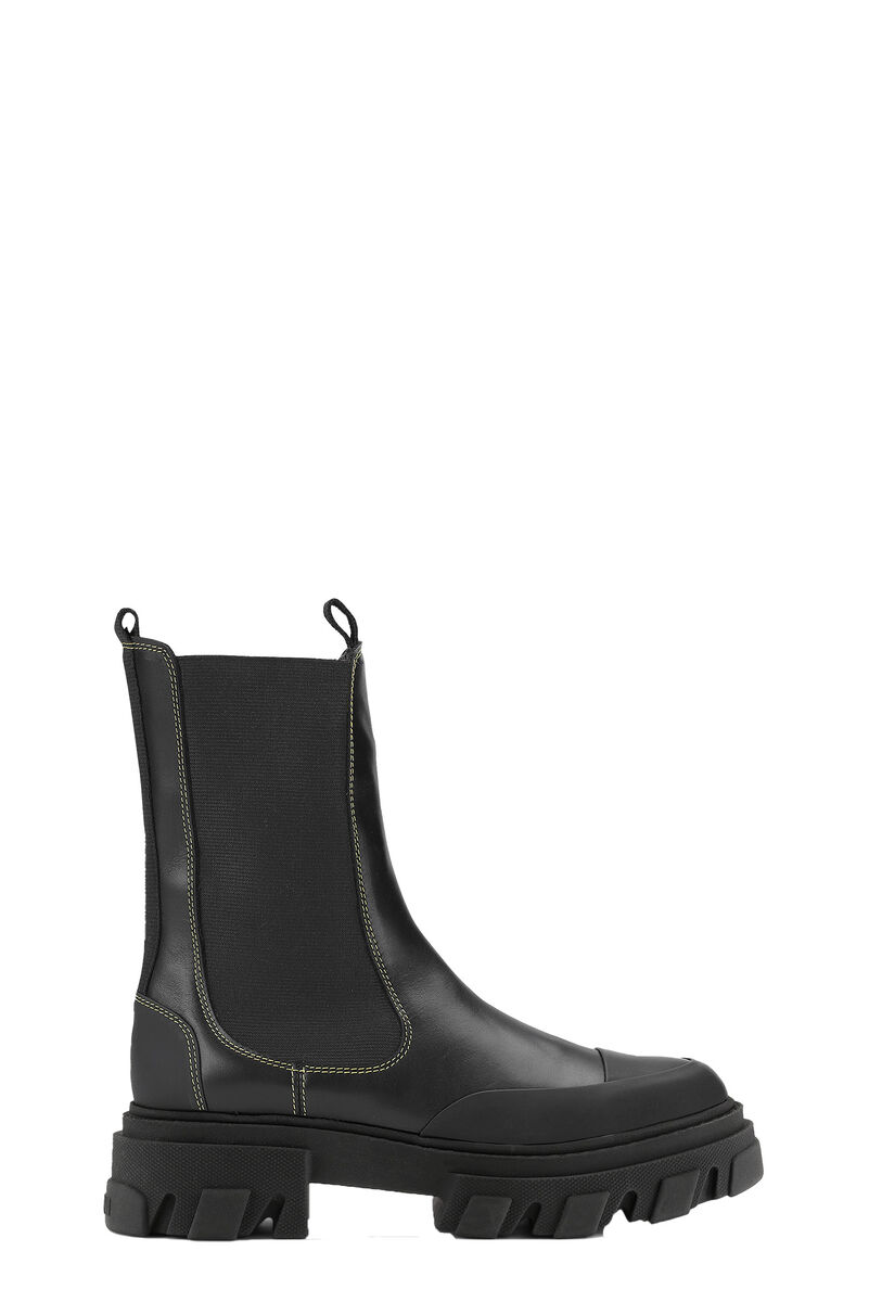 Mid Chelsea Boots, Leather, in colour Black - 1 - GANNI