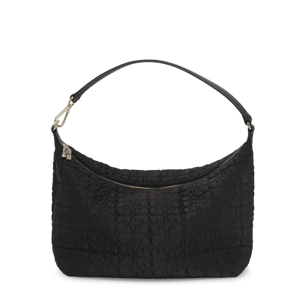 Black Medium Butterfly Pouch Satin Bag GANNI UK black-medium-butterfly-pouch-satin-bag-ganni-uk