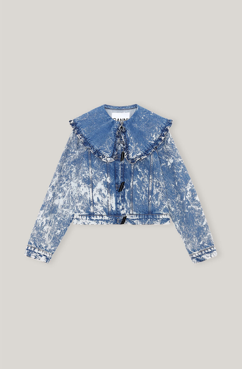Denim Jacket, Cotton, in colour Bleach - 1 - GANNI