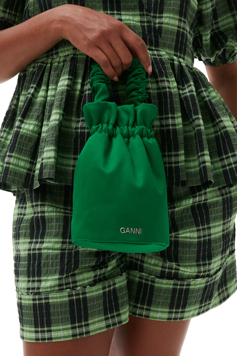 Tasche mit Griff für besondere Anlässe, in colour Kelly Green - 3 - GANNI