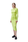 Ruched Midi Dress, Elastane, in colour Lime Popsicle - 4 - GANNI