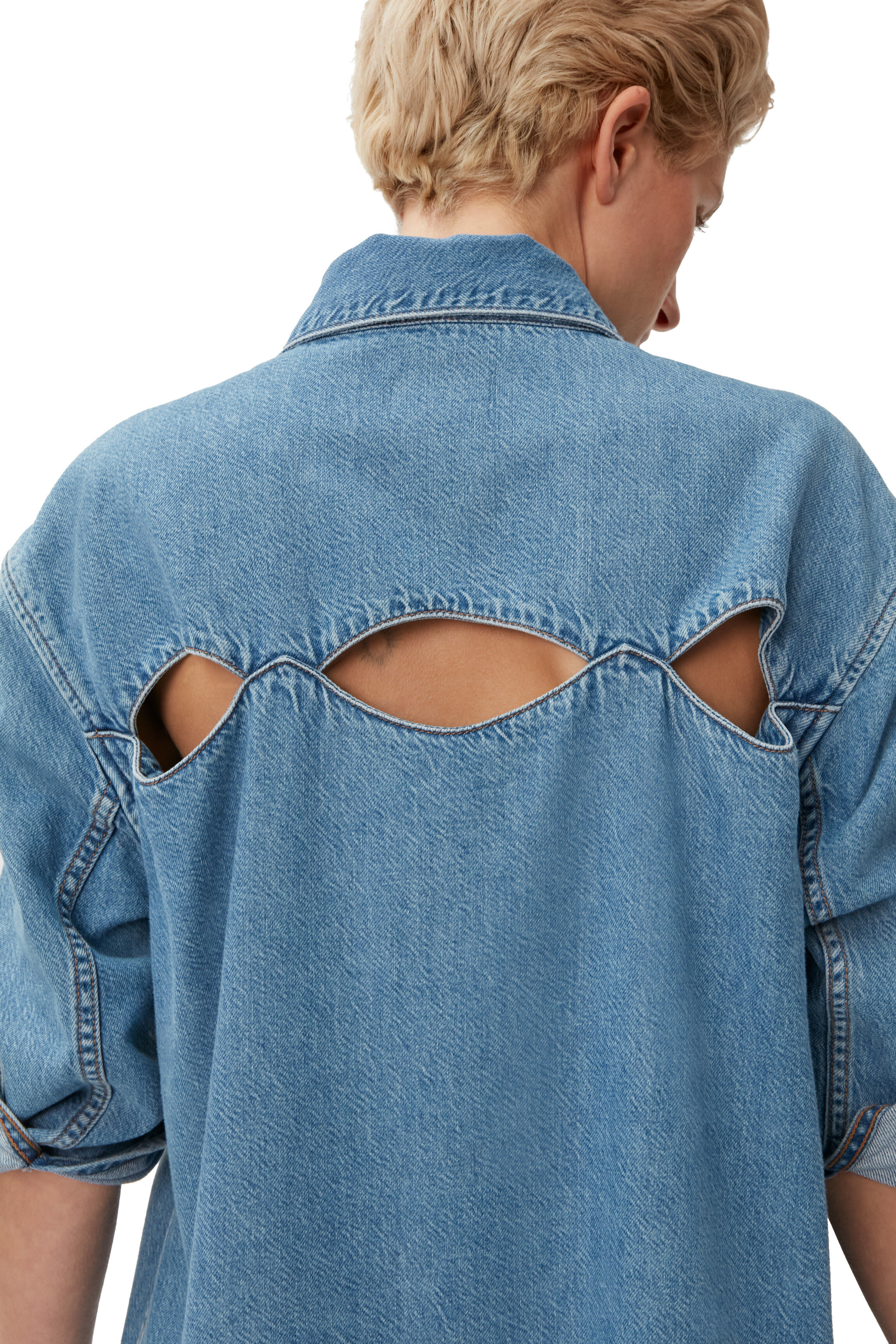 Ganni denim shirt clearance