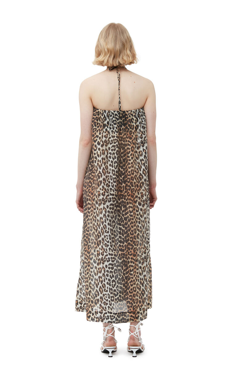 Sheer Voile Maxi Strap Dress, Polyester, in colour Almond Milk - 2 - GANNI
