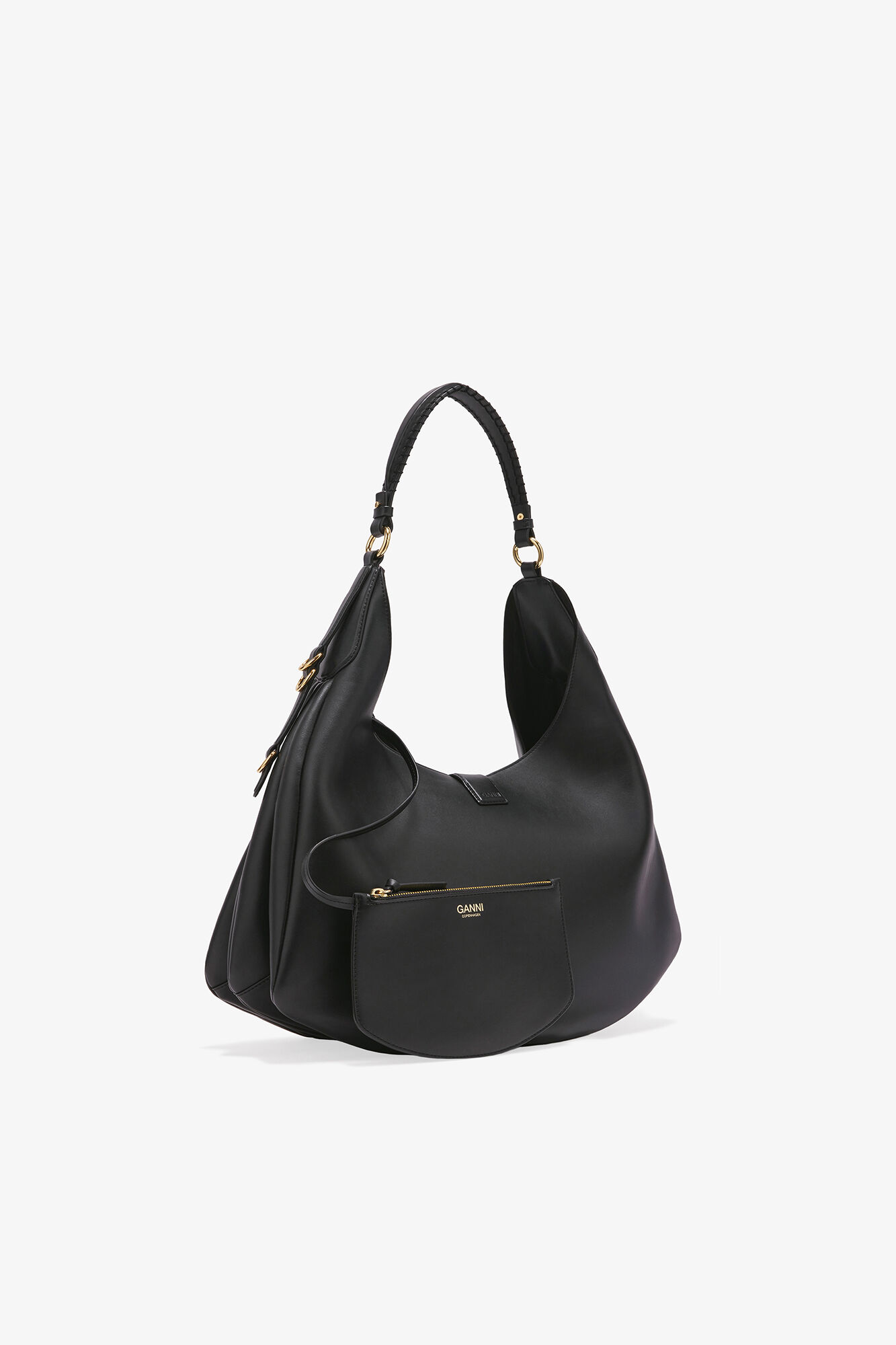Grand sac noir Kat, Recycled Leather, in colour Black - 2 - GANNI