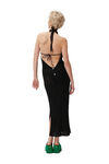 Knit Halter Midi Dress, Polyamide, in colour Black - 2 - GANNI