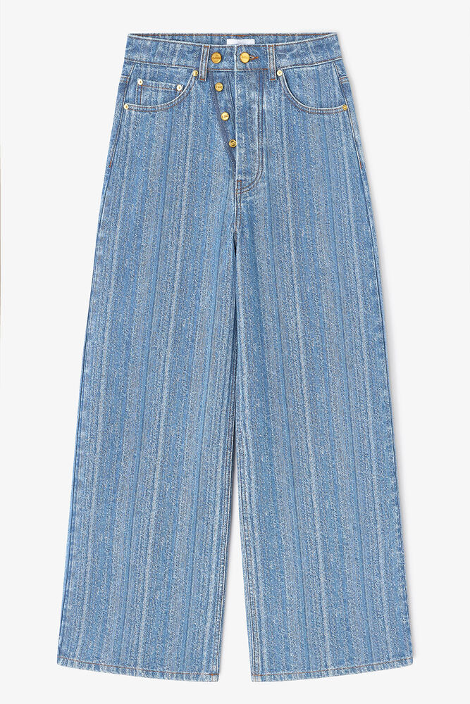Randiga baggy jeans, Mid Blue Stone