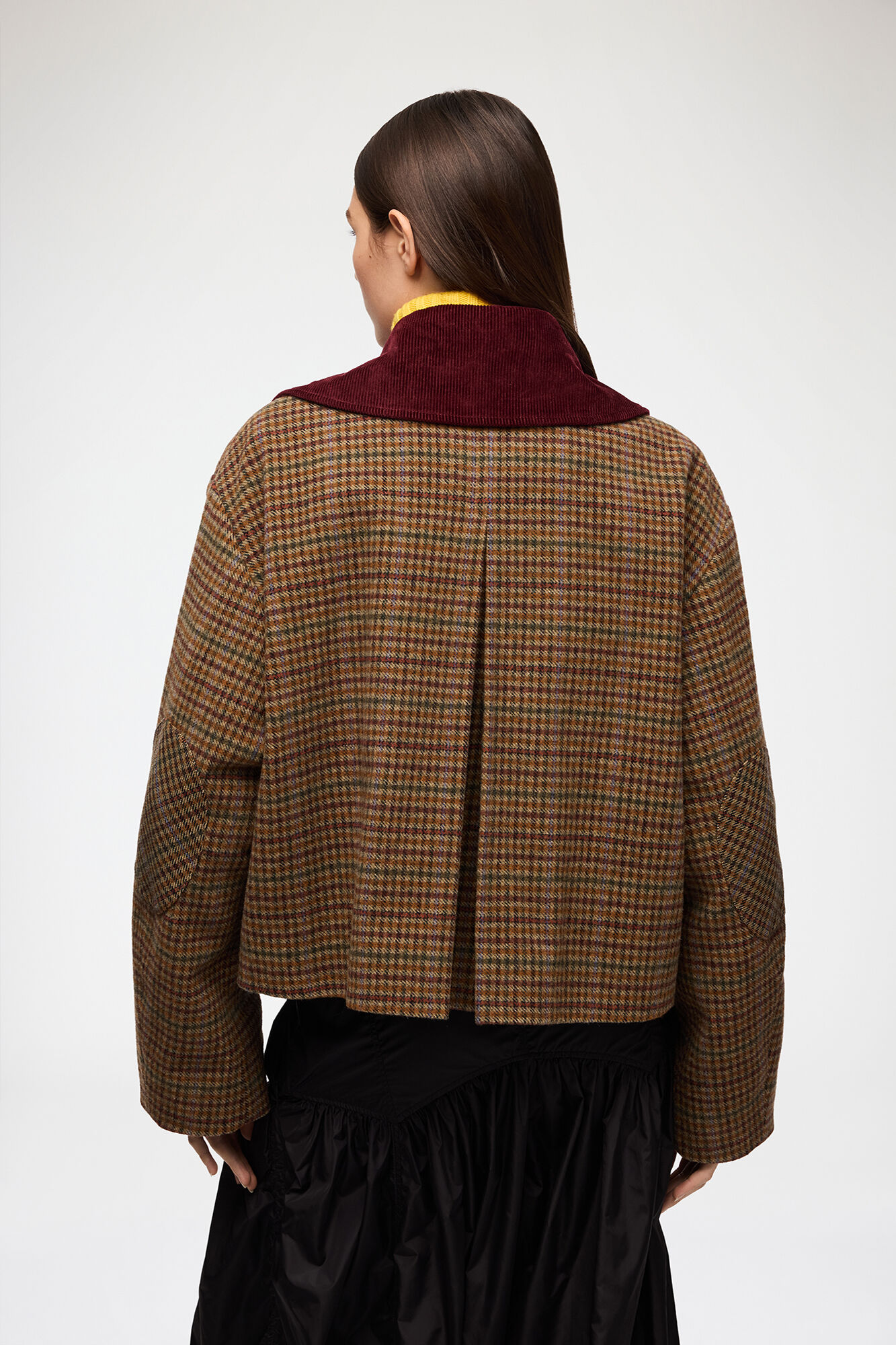 Jacket in Check Twill, Recycled Wool, in colour Multicolour - 3 - GANNI