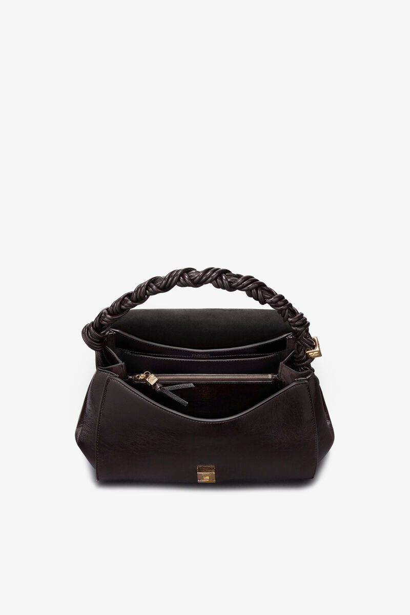 Very Bou Bag Shine in Brown, Polyester, in colour Demitasse - 3 - GANNI