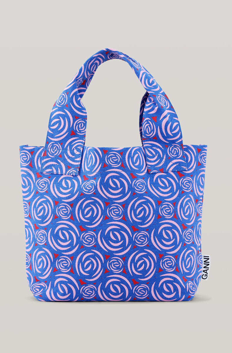 Cotton Canvas Tote Bag, Cotton, in colour Flower Print - 1 - GANNI