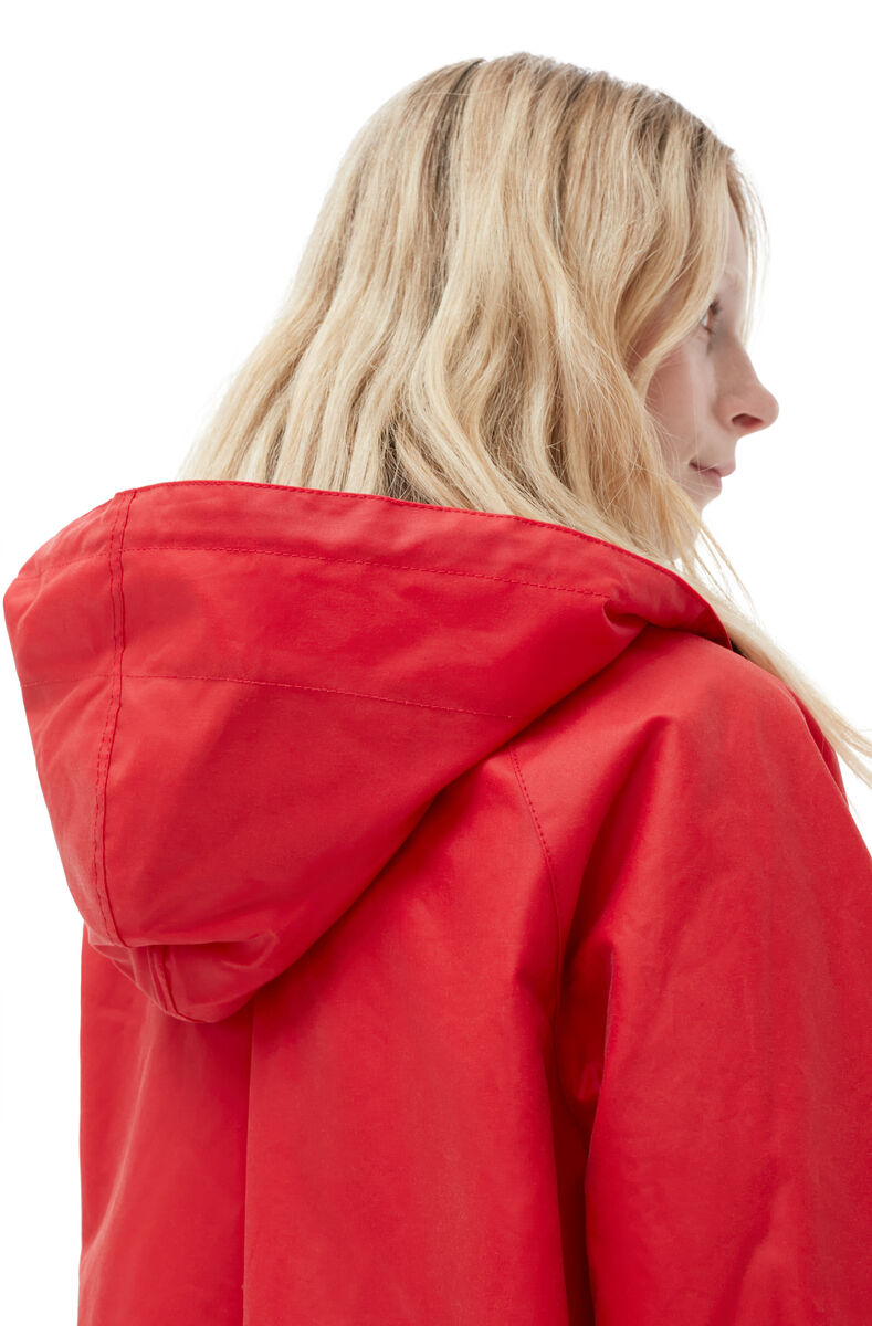 GANNI X Barbour Spey Jacket, in colour Fiery Red - 5 - GANNI