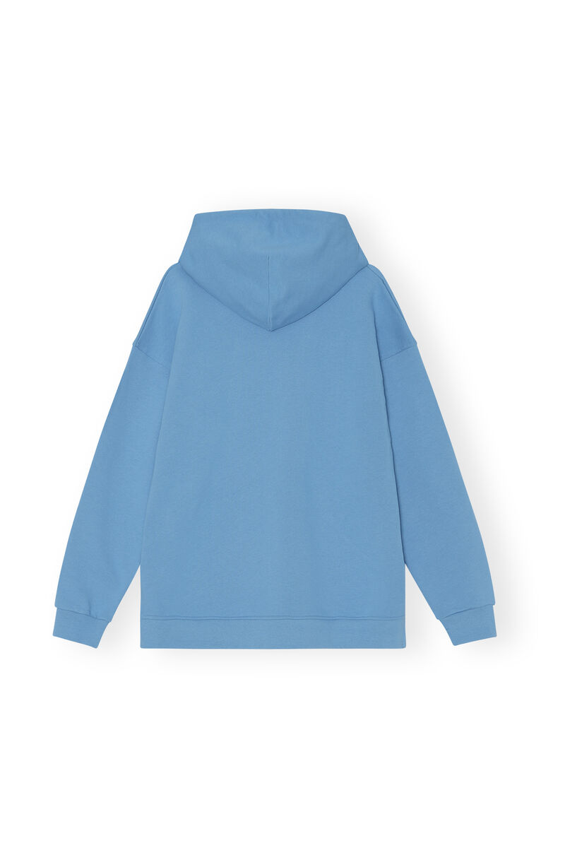 Oversized Hooded Sweatshirt, Organic Cotton, in colour Azure Blue - 2 - GANNI