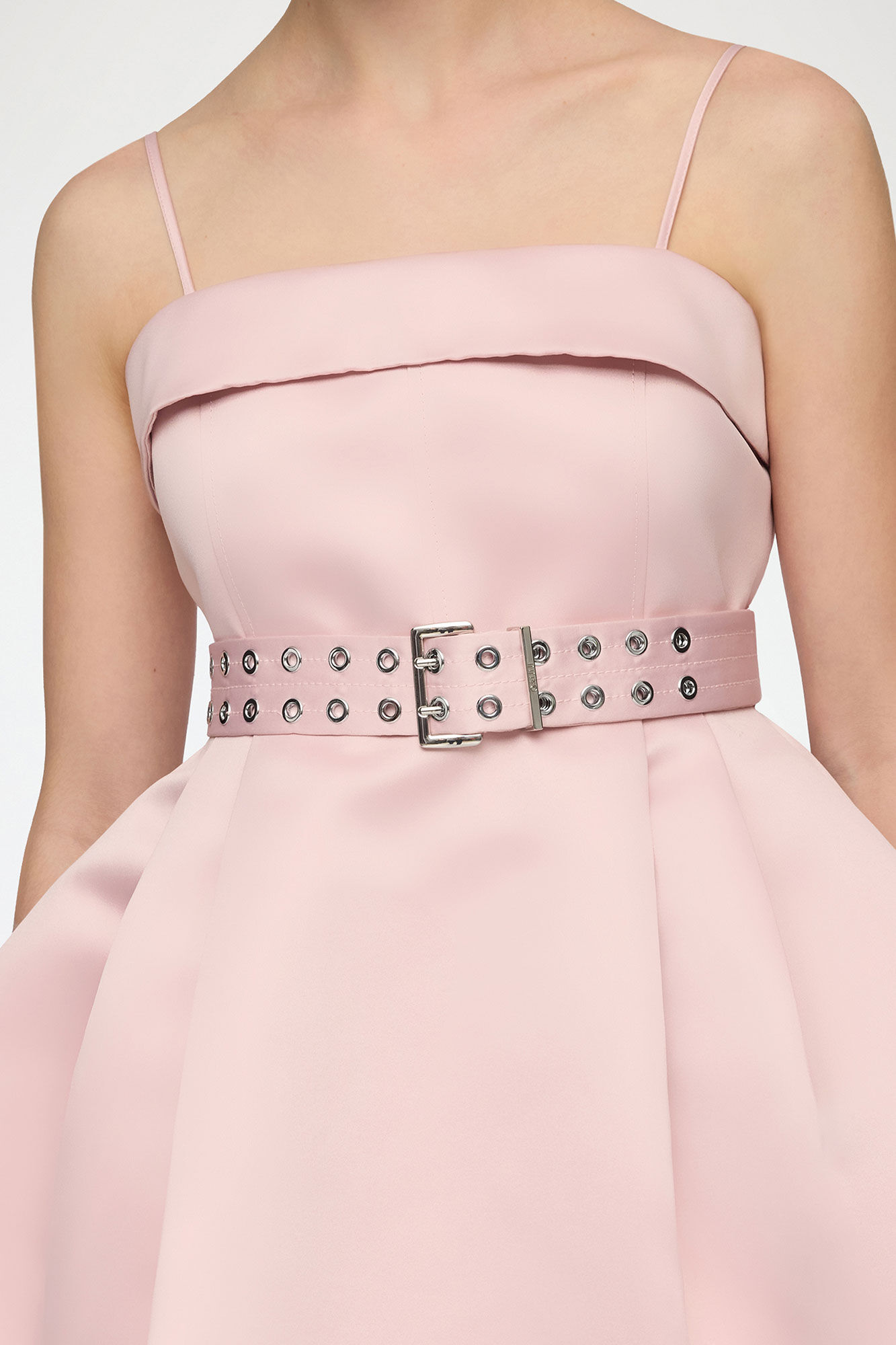 Dress in Pink Satin, Recycled Polyester, in colour Potpourri - 3 - GANNI