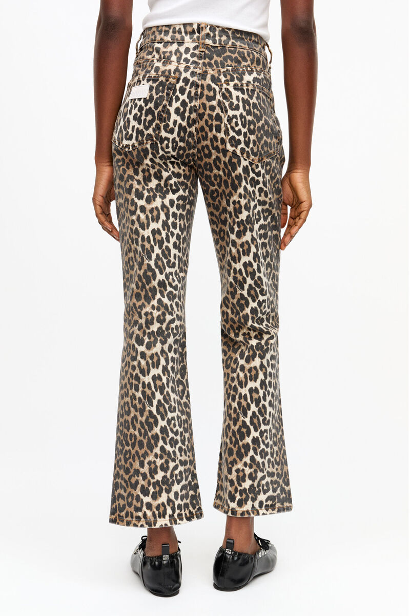 Jean court Betzy &agrave; imprim&eacute; l&eacute;opard, Organic Cotton, in colour Leopard - 3 - GANNI