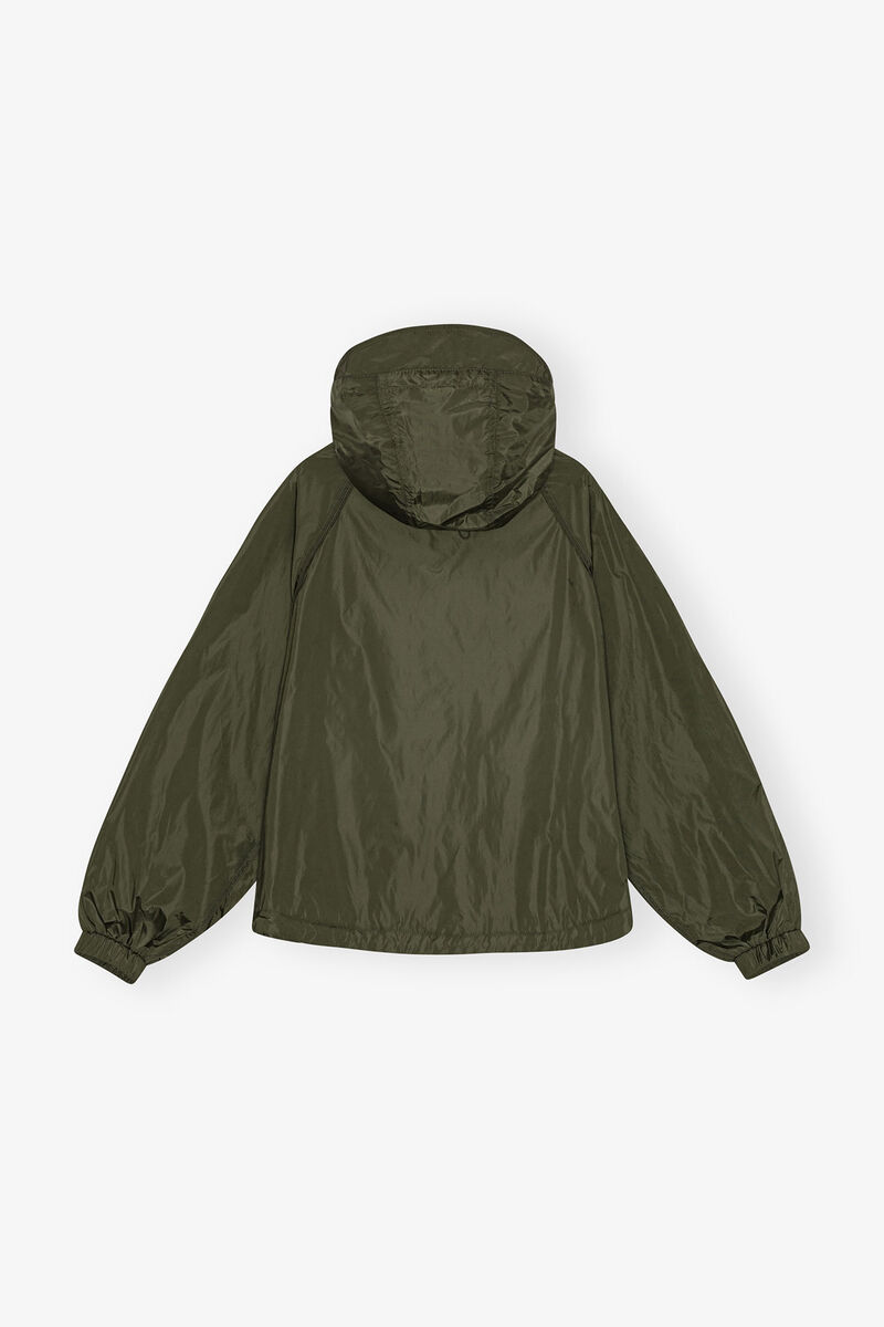 Green Nylon Jacket, Nylon, in colour Kalamata - 2 - GANNI