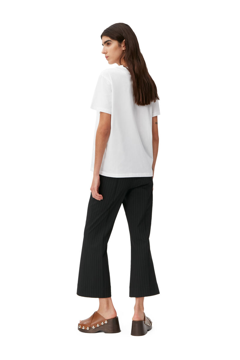 Flower T-shirt , Cotton, in colour Bright White - 2 - GANNI